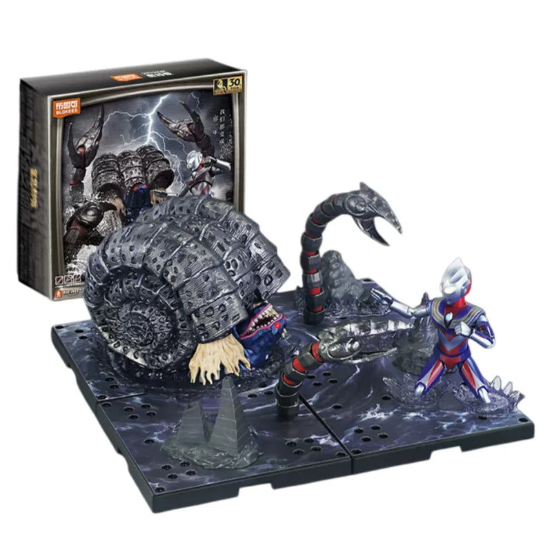 Genuine Blokees Ultraman The Dark Dominator Gatanothor Collectible Model 30th Tiga Anniversary Action Figure For Hobby Collector