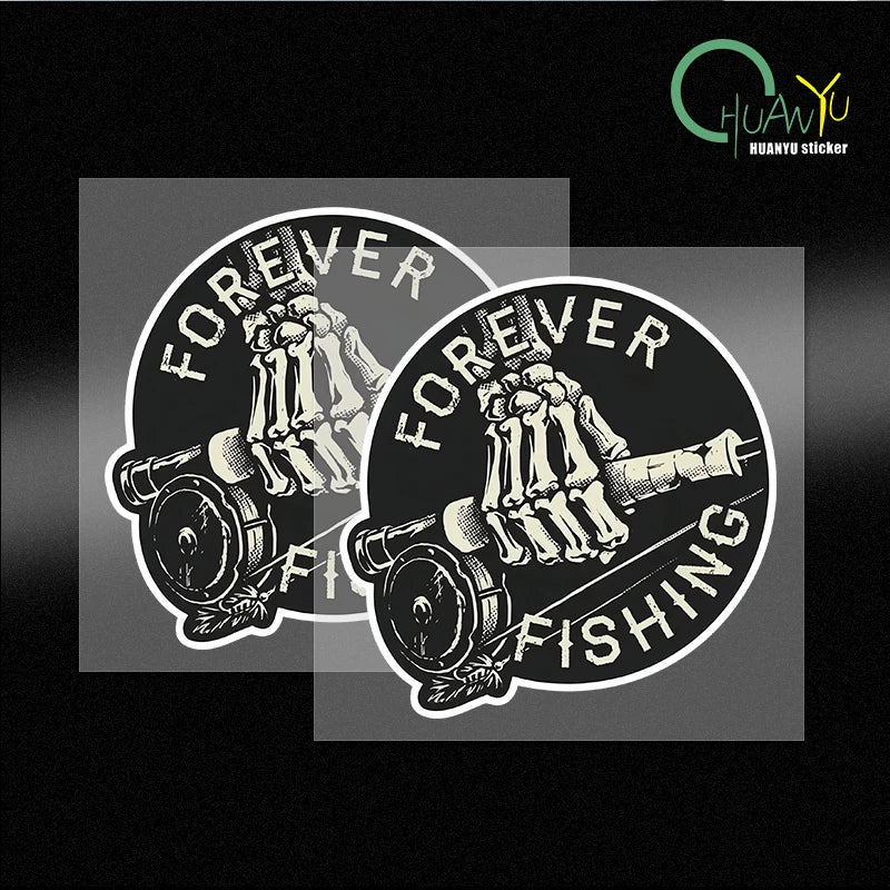 Forever Fishing Reel Sticker for Tackle Box Toolbox NEVER Tire of Fishing Decal JDM Funny Car Stickers Waterproof