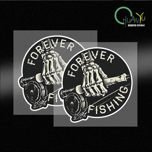 Forever Fishing Reel Sticker for Tackle Box Toolbox NEVER Tire of Fishing Decal JDM Funny Car Stickers Waterproof