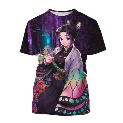 Summer Fashion Anime Demon Slayer 3D Printed T-shirt Neutral Harajuku Style Cool Anime T-shirt