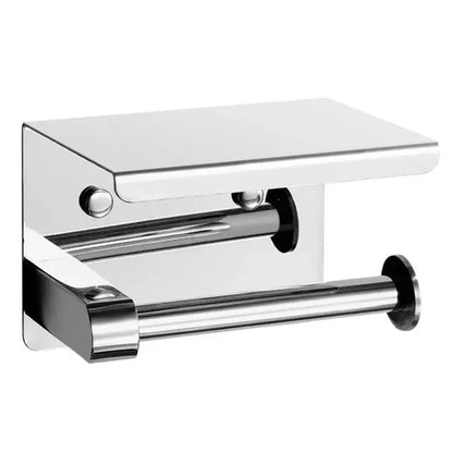 Toilet Paper Holder ﻿Aluminum Alloy Wall-Mounted Toilet Roll Holder Storage Toilet Paper Dispenser Bathroom Kitchen Towel Rack