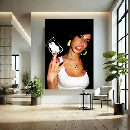 Singer Amy Winehouse Poster Classic poster and wall art prints are suitable for living rooms, bedrooms,and home