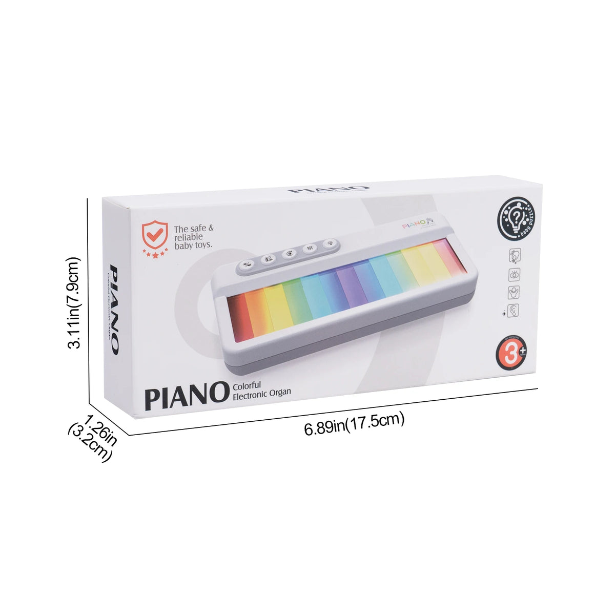 Rainbow Flashing Piano Toys with 5 Instruments 13 Melody Electronic Music Toys Portable Keyboard Toys Educational Toys for Kids