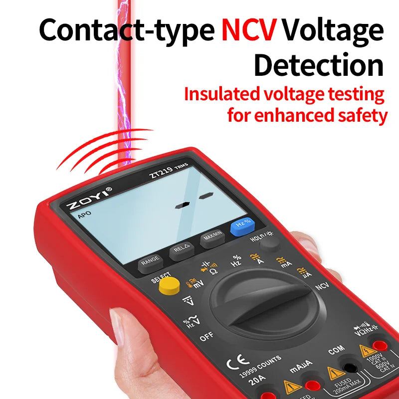 ZT219 Digital Multimeter 19999 Counts True Rms Multimeters AC/DC Current Meter Voltimetro Profesional Voltage Tester F