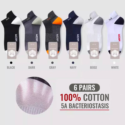 MiiOW 100% Pure Cotton Short Socks Men Ankle Sock Business Dress Ear-lifting Heel Protection Deodorant Antibacterial Sports Sock
