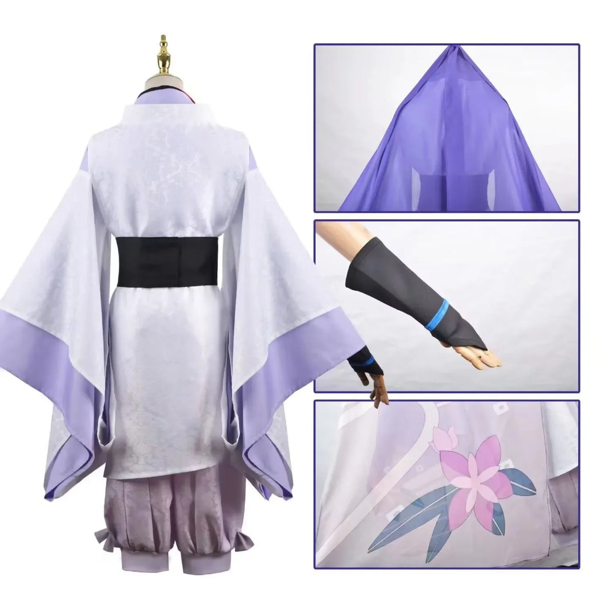 Scaramouche The Wanderer Cosplay Costume  Full Set Headdress Wig  Daily Wear Outfits For Comic Con Halloween