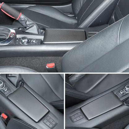 For Mazda MX-5 ND Fiat 124/Abart 124 2016+ Real Carbon Fiber Center Console Armrest Box Cover Trim Interior Car Accessories