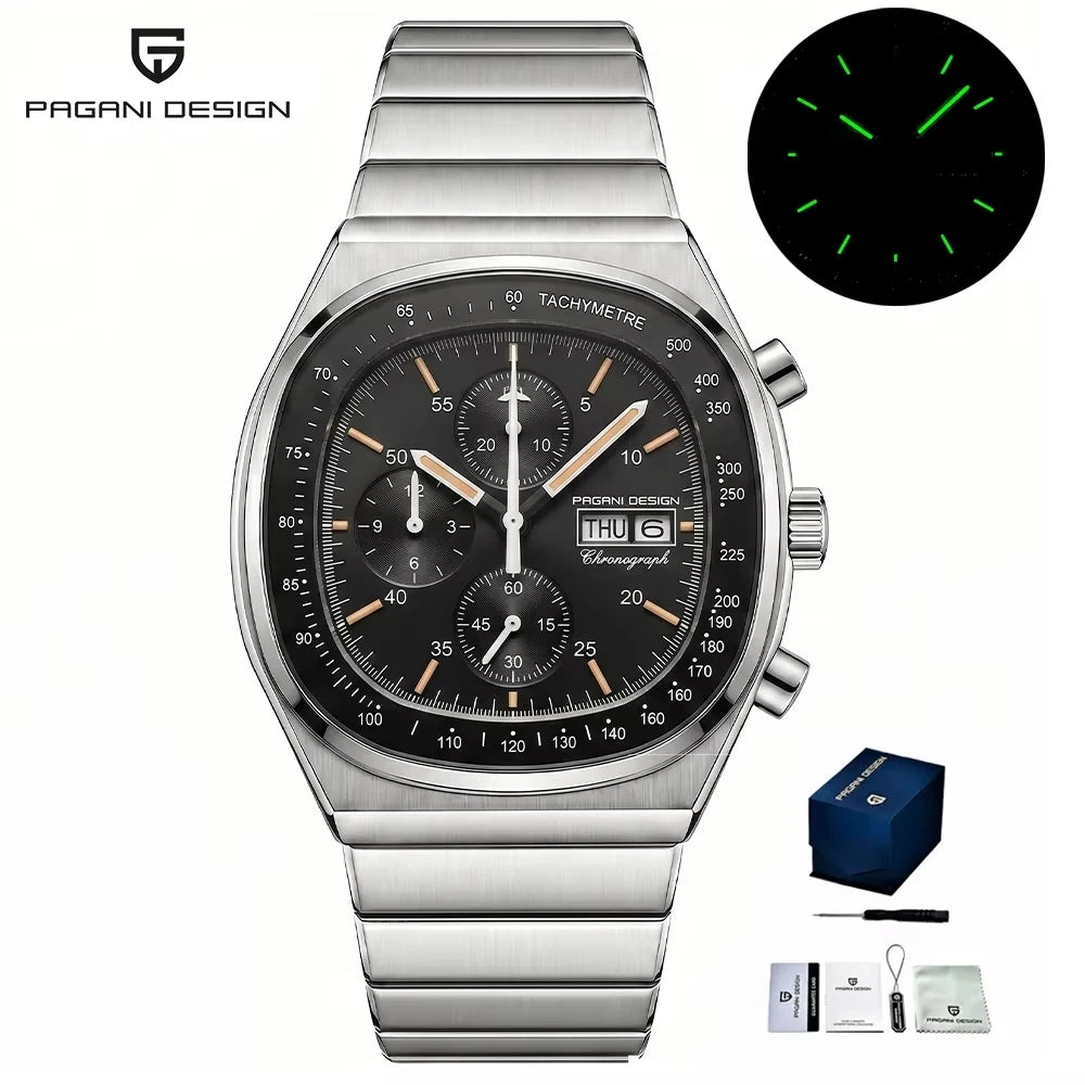 PAGANI DESIGN New 40mm Men's Quartz Watches Japan Miyota Movement Sapphire Stainless Waterproof Luminous Reloj Hombre PD1819