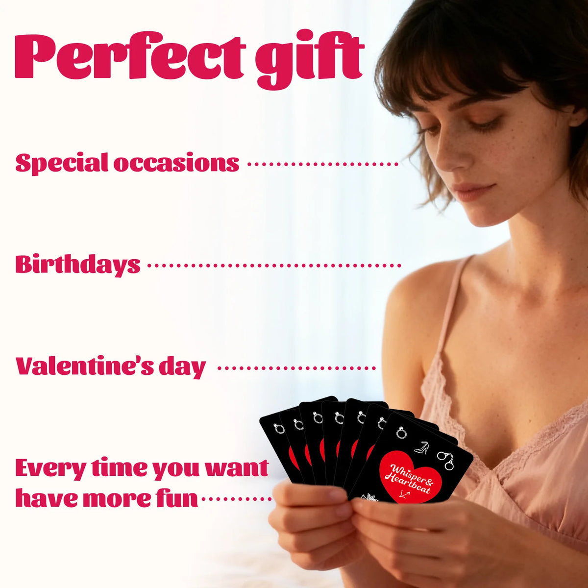 50PCS Card Couples Drinking Game Set, 8.9x6.4cm Challenge Cards, Perfect for Date Nights, Bedroom Fun, and Adult Parties