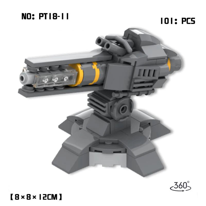 MOC Military Army building blocks Assembling cannon model toys Gatling Missile Railgun bazooka radar set children birthday gift