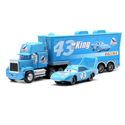 Hot Sale Pixar Cars Toys Lightning McQueen Chick Hicks Mack Truck and Car Set Collection Die Metal Model Birthday Gift