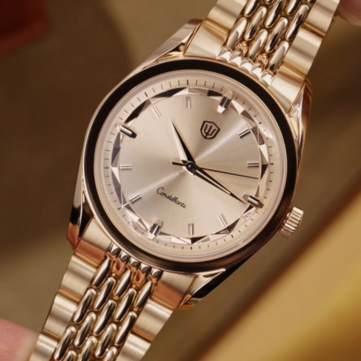 Watchdives WD1954 Rose Gold Watch VH31/VH60 Sweep Second Movement Top Hat Sapphire Crystal Luminous 100m Waterproof Watches