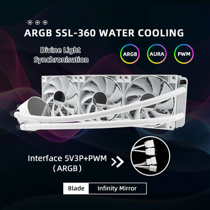MANMU Water-cooled All In One CPU Liquid Cooling 360mm ARGB Water-Cooled Radiator for X99 Motherboard