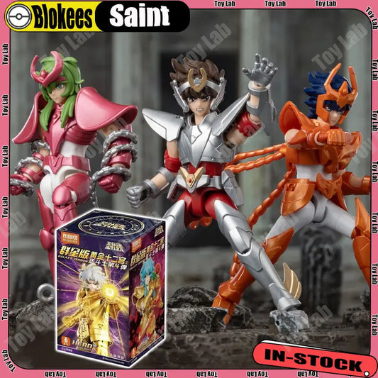 BLOKEES Saint Seiya Galaxy Edition Golden Zodiac 4nd Assembly Model Action Figure Toy Cygnus Hyoga Draco Virgo Shaka Toys Gifts