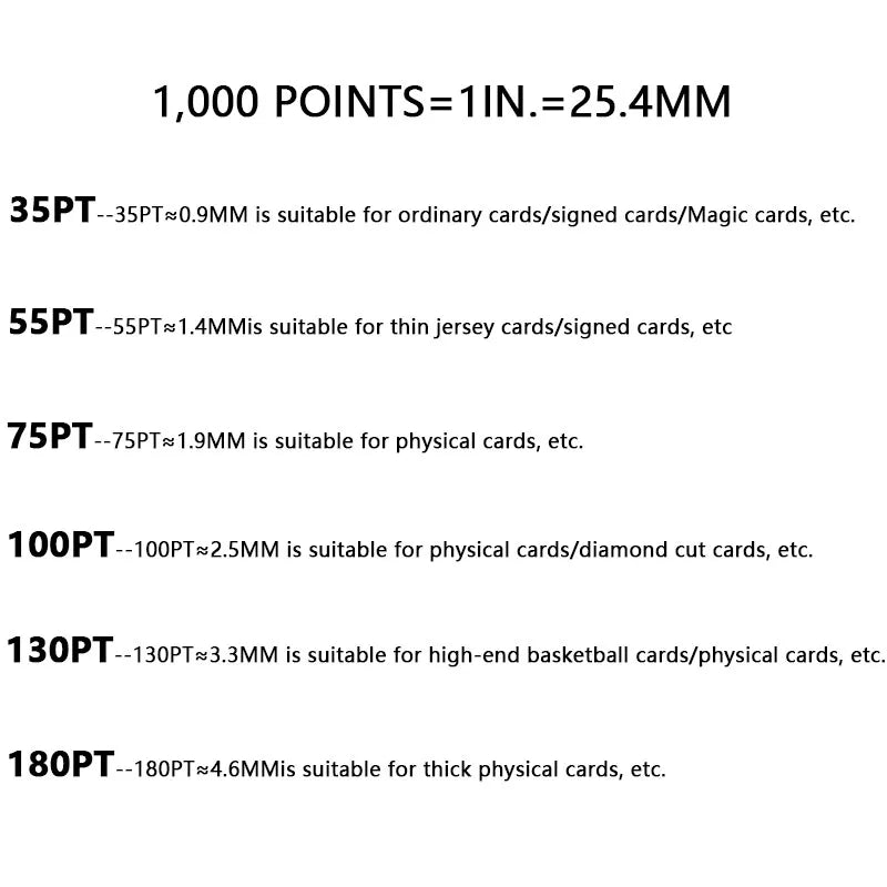 35/55/75/100PT Trading Cards Slab Label Grade Baseball Star Card Sleeves Protector Acrylic Hard Plastic Game Grade PTCG Gift Toy