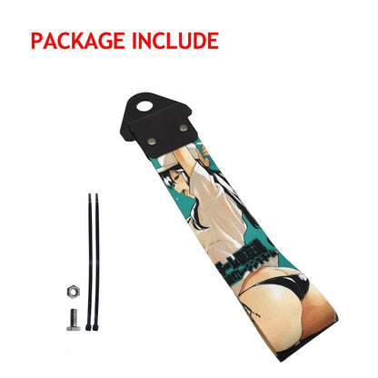 JDM Racing Culture Style Tow Strap Universal Race Towing Car Motorcycle Trailer Ropes Bumper Hook Belt Pendant