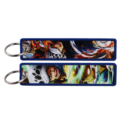 Cool Man Embroidery Key Fobs Keychains for Women Anime Key Tags Keyring Accessories Toys Gift