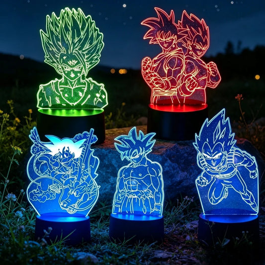 Dragon Ball Z Anime Figures Goku Figure Vegeta Gohan 3D Lamp PVC Action figurine Toys for Children Room Decor Super Saiyan Gifts