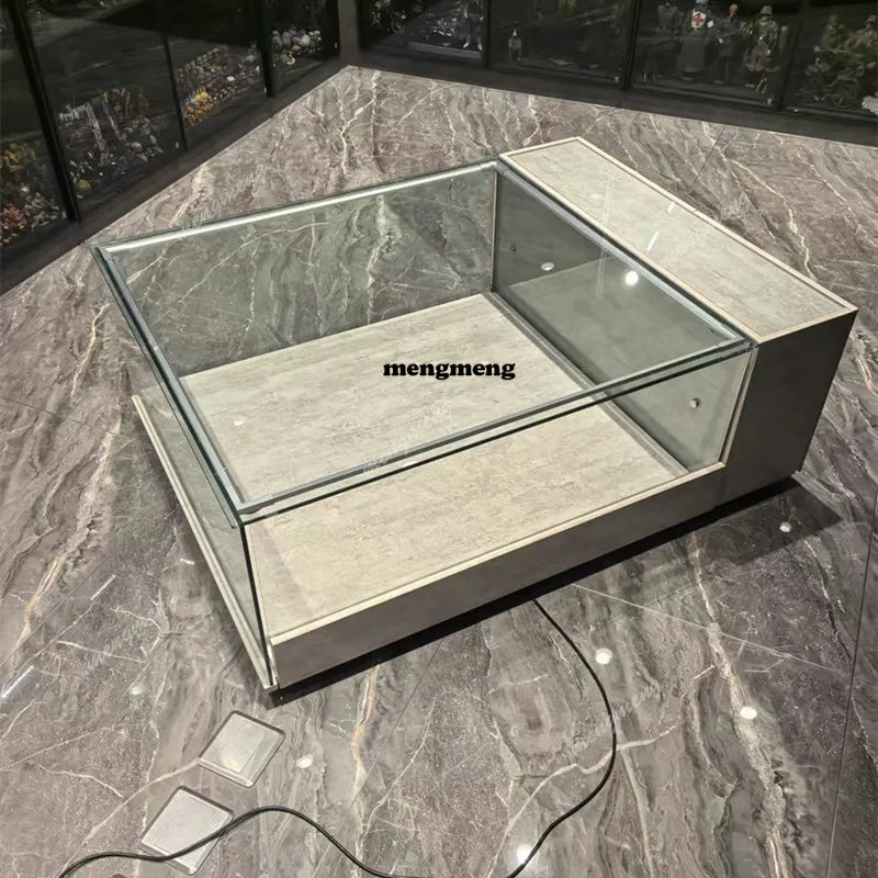 Model display cabinet home coffee table glass dustproof display cabinet creative customization