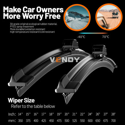 For Nissan GT-R GTR GT R R35 2007-2020 2008 2010 2013 2014 2015 2016 2018 2pcs Front Windshield Wiper Blades Windscreen Wipers