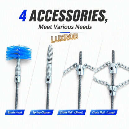 3-20M Drain Cleaning Hose 10mm 65Mn Spring Steel Pipe Sewer Drain Auger Cleaner with 9pcs Accessories for Pipeline Dredge Tool