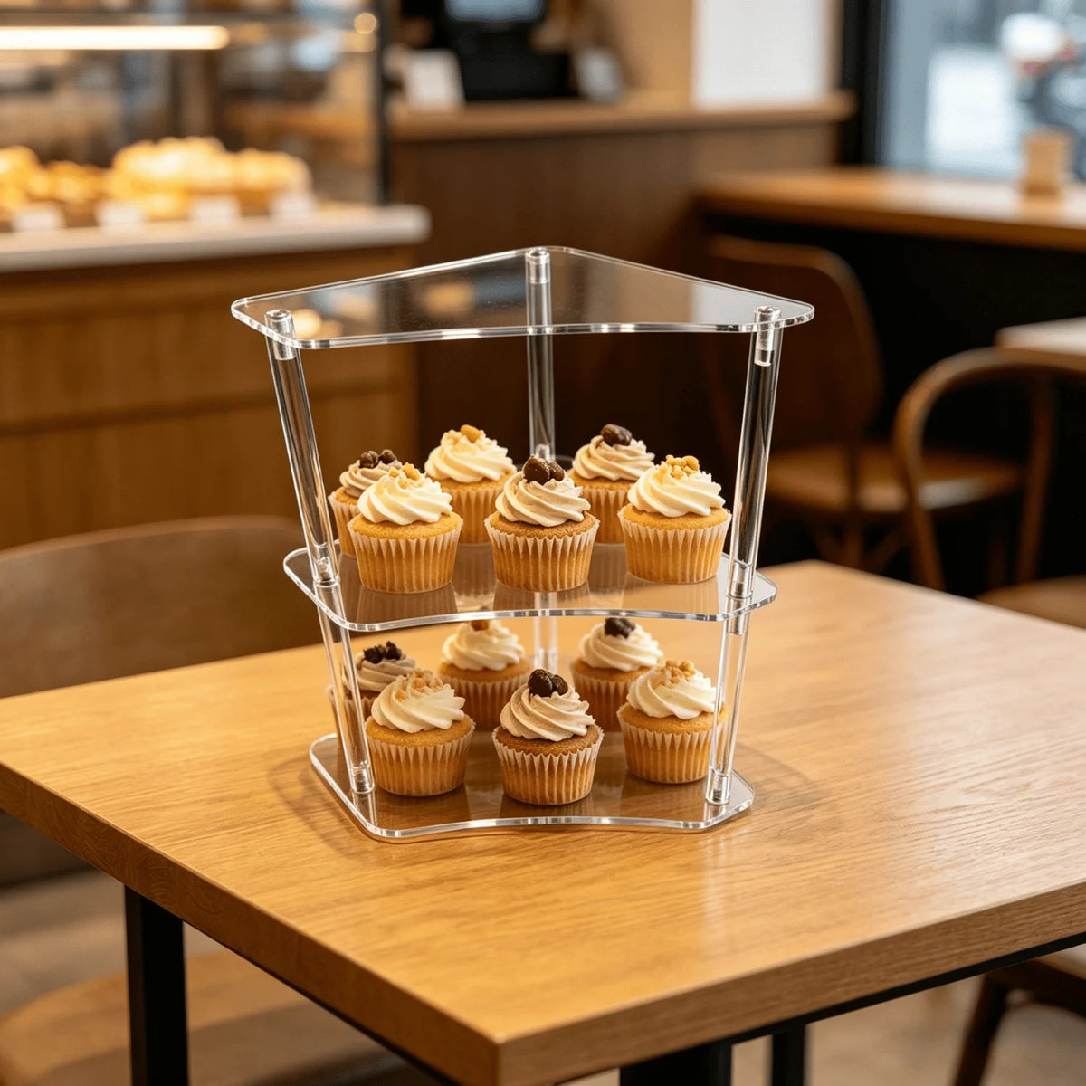 3-Tier Clear Acrylic Corner Display Stand Multi-Purpose Storage Rack for Cupcakes  Figures  Cosmetics And Collectibles