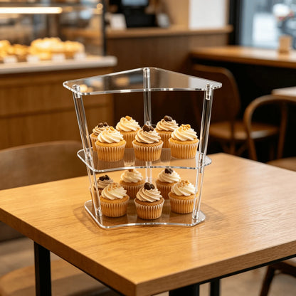 3-Tier Clear Acrylic Corner Display Stand Multi-Purpose Storage Rack for Cupcakes  Figures  Cosmetics And Collectibles