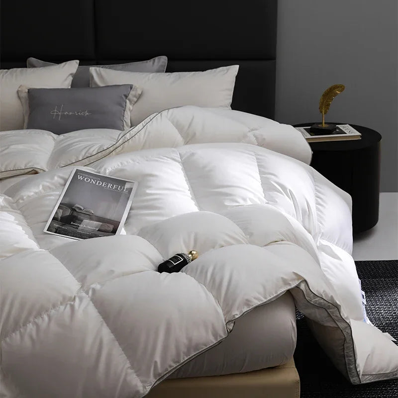 Queen Size 4-Season Down Duvet: 95% Hungarian Goose Down, Hotel Luxury, 220x240cm