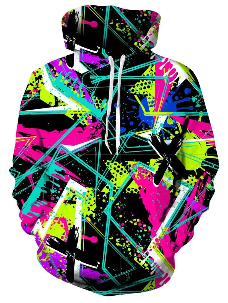 New Printed Unisex Hoodies Novelty Print 3D Patternv Hooded Pullover Sweatshirt With Pocket Hoodie Streetwear Loose Comfortable