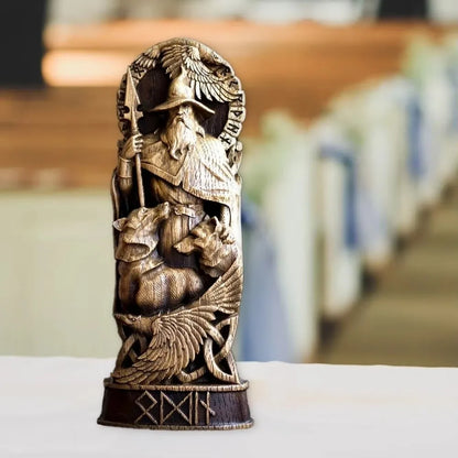 Retro Nordic Gods Sculpture Resin Crafts Mythical Freya Statue Collectible Carving Hero Art Figurine Gift for Mythology Lovers