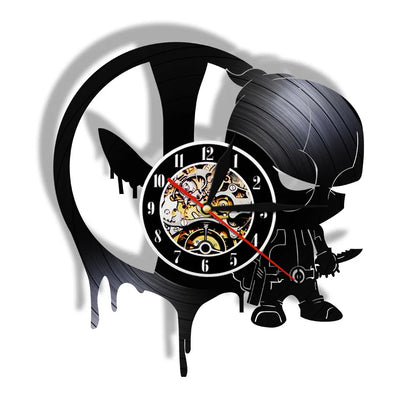 Anti-hero Deadpool Inspired Wall Clock For Living Room Home Theater Cinema Decor Retro Album Artwork Vinyl LP Record Wall Clock