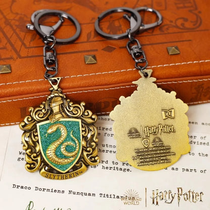 Genuine Harry Potter Metal Keychains Hogwarts Badge Ornament Decoration Metal Keychain for Women Men Hanging Gifts