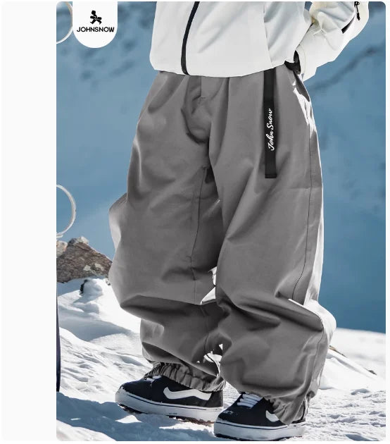 John Snow Winter Women And Men's Waterproof Ski Pants Outdoor High Quality Breathable Loose Snow Trousers Ski Snowboarding Pants