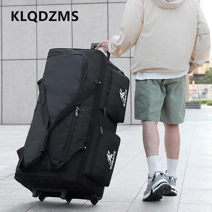 KLQDZMS 36"40 Inch  Rolling Suitcase Oversized Capacity Trolley Bag Combination Box Cart Style Travel Bag Oxford Cloth Luggage