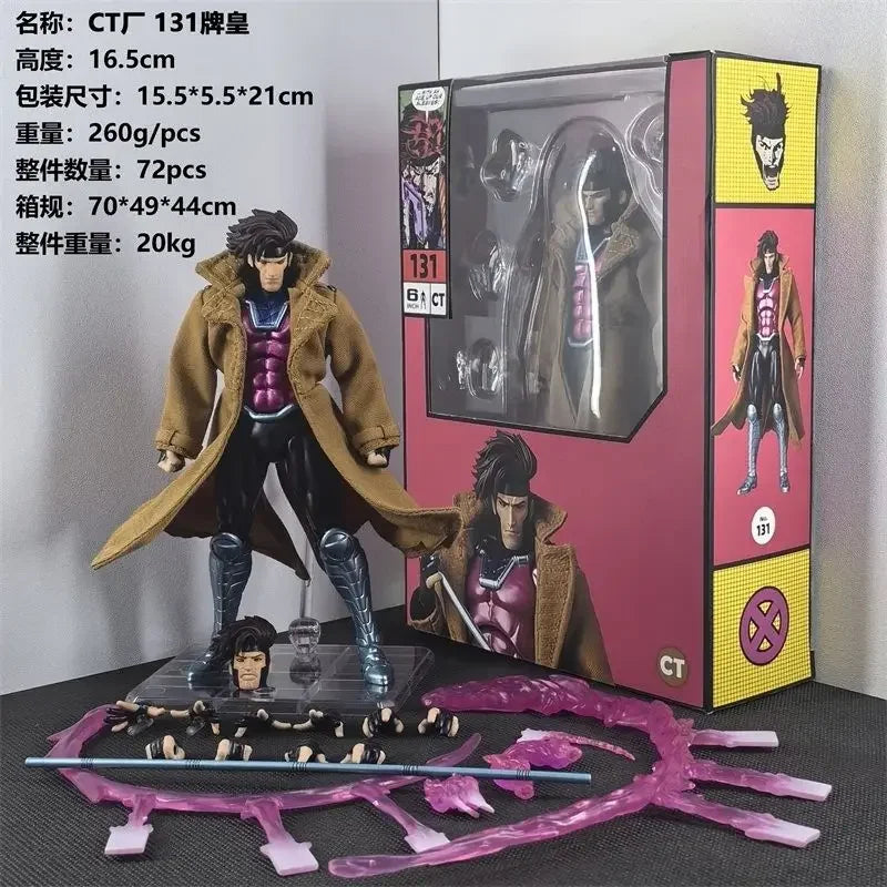 In Stock CT Toys Mafex 131 Gambit Action Figure SHF X-Men Anime Figure Movable Model Figurine Kids Toy Customized Gifts