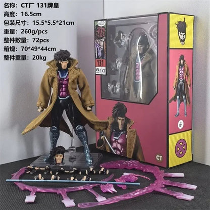 In Stock CT Toys Mafex 131 Gambit Action Figure SHF X-Men Anime Figure Movable Model Figurine Kids Toy Customized Gifts