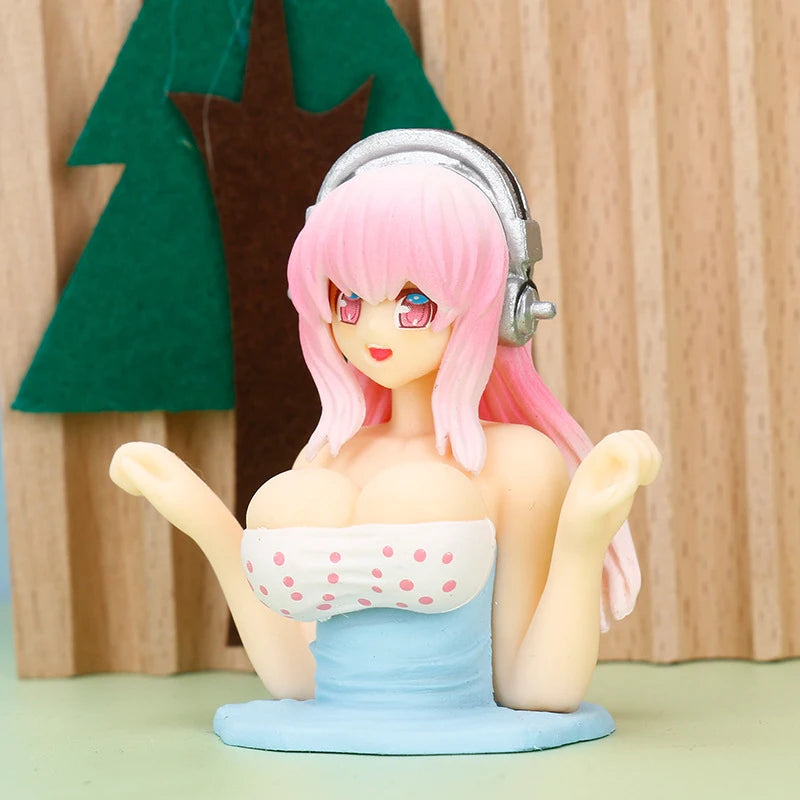 Shaking Chest Girls Car Dashboard Decorations Sexy Cute Dolls Plump Shape Car Interior Accessories Motorcycle Bike Decor