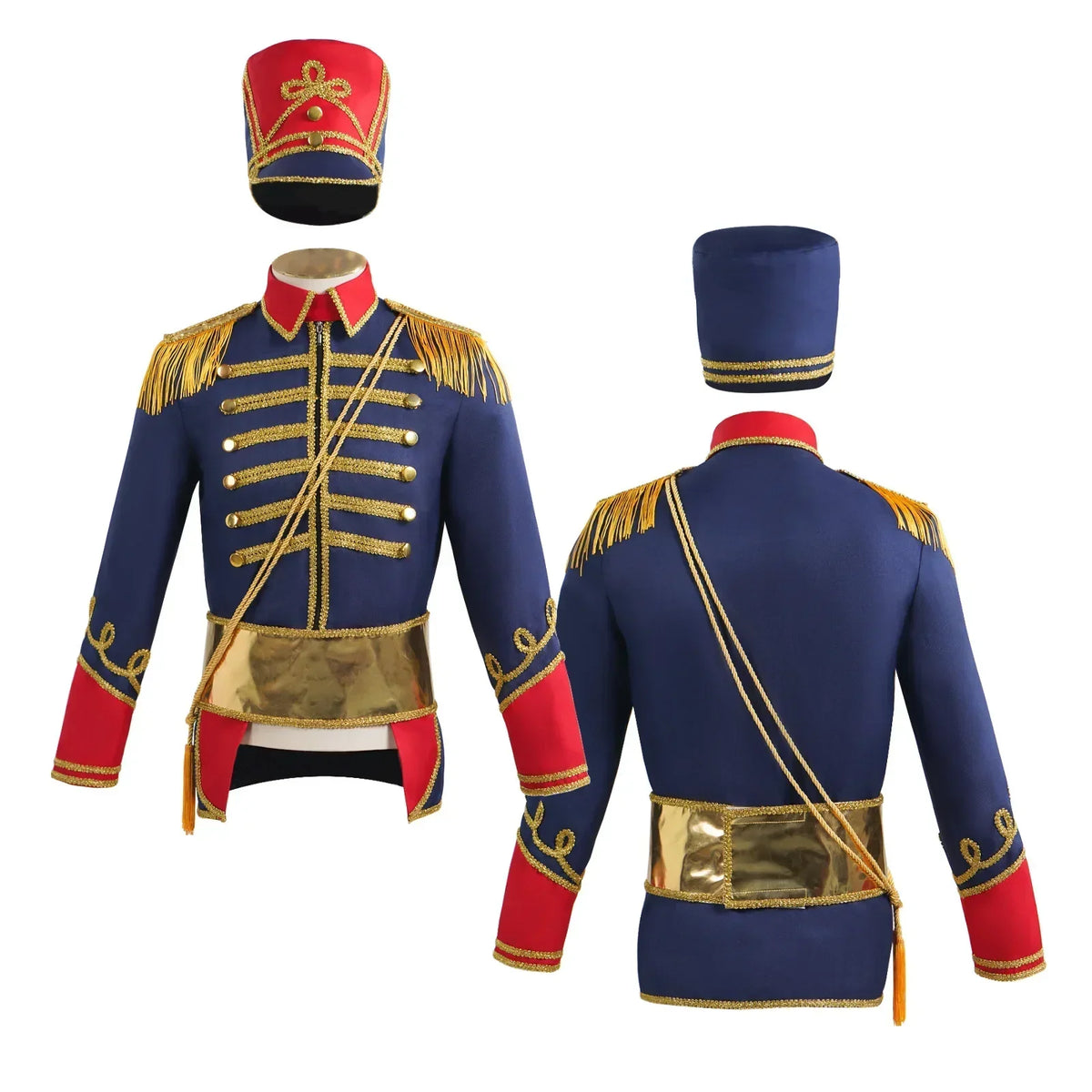 2026 New European Adult Nutcracker Costume Medieval Royal Military Uniform Jacket European Retro Court Tailcoat Halloween Jacket