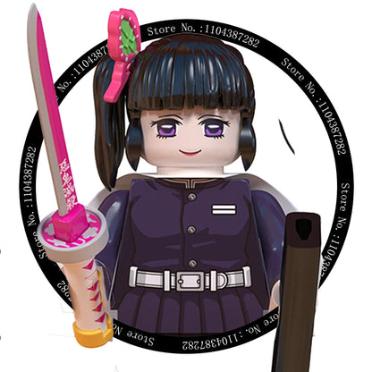 Demon Slayer Miniatures, Tan Errou, NeiZuko, Guiyou, Shinobu, collectible action figures, children's assembled toys, gifts.