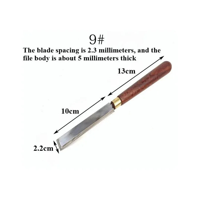 White Steel Flat Bottomed File Wooden Groove Polishing Special High Foot File Knife Set Woodworking Handmade Fine Polishing File