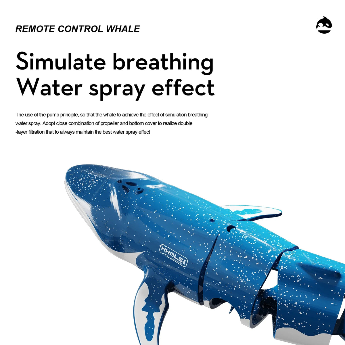 RC Shark 2.4G Remote-Controlled Submersible Simulated Whale Underwater Waterproof Toy Children Toys for Boys Kids Birthday Gifts