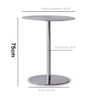 Simple Modern Industrial Style Cafe Stainless Steel Small Round Table Outdoor Leisure Round Iron Table Metal Dining Table