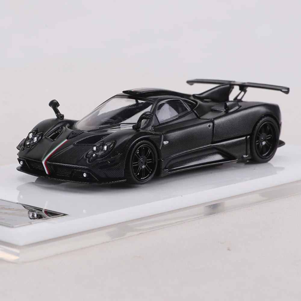 RM MODLE 1:64 Zonda Full Carbon Trim Diecast Car Model Alloy Simulation Supercar Collectible Can Open The hood