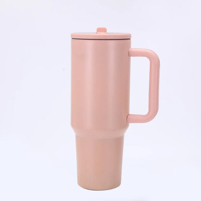 Large Capacity Car Insulated Water Bottle 40oz Leak-Proof Stainless Steel Travel Cup with Lid Straw Handle for Hot and Cold Drinks