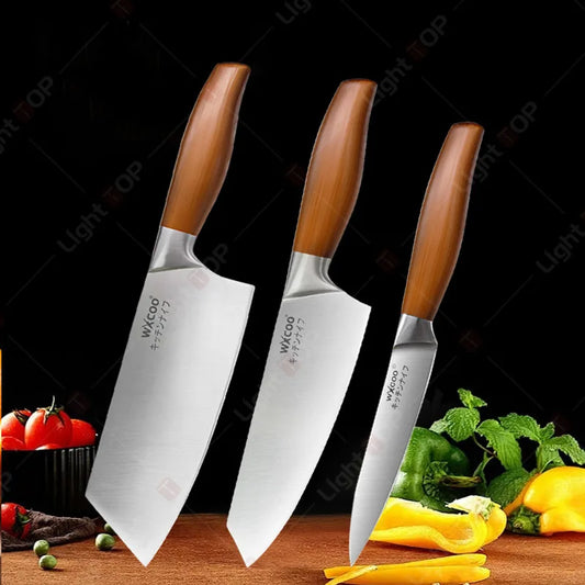 Japanese Kitchen Knives Stainless Steel Professional Chef Knife Cleaver Santoku Knife Fruit Slicing Utility Knife Cooking Tools