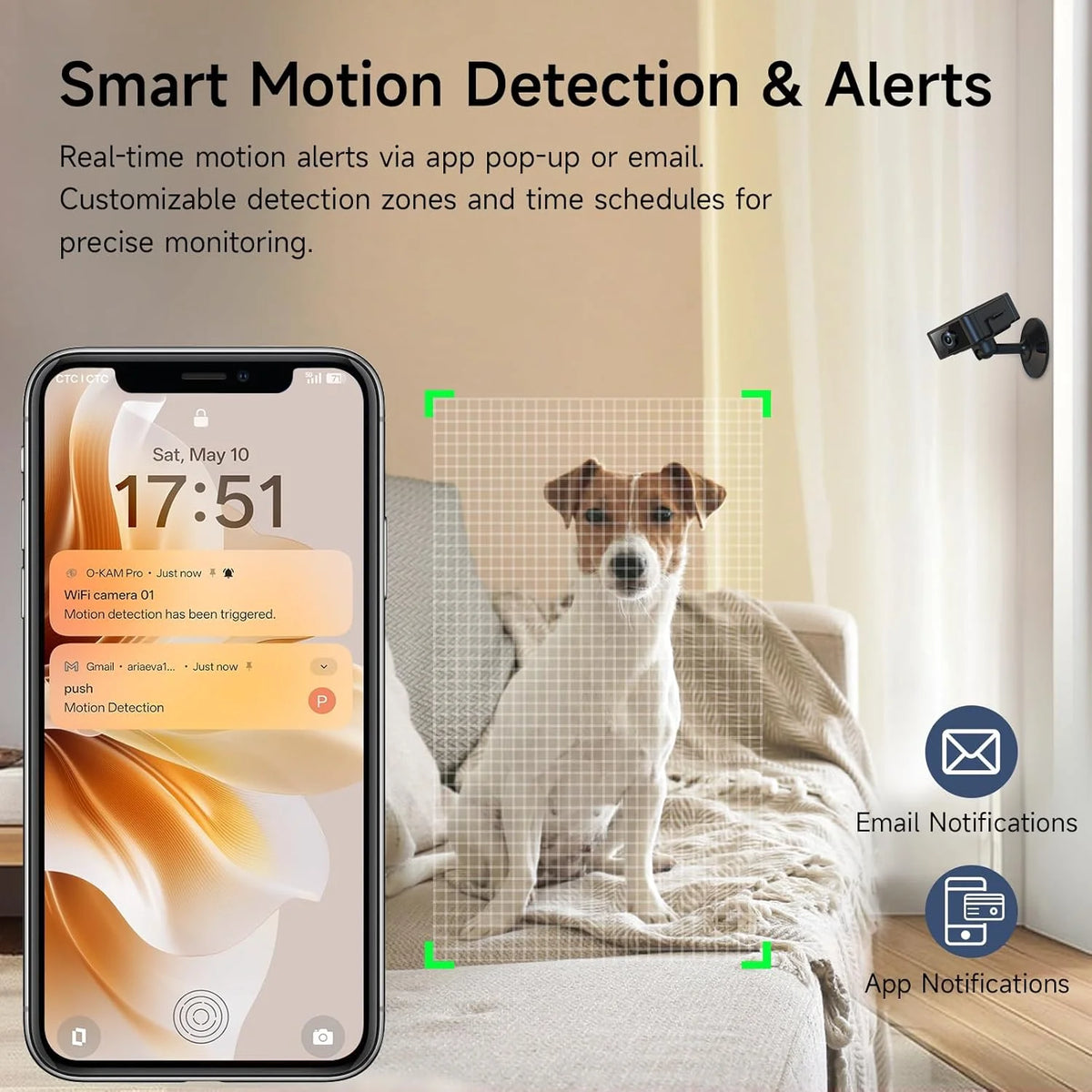 2.4G&5G Indoor Security Mini Camera HD 4H Battery Life Motion Detection  SD Cloud Storage Night Vision App Control Baby Cam
