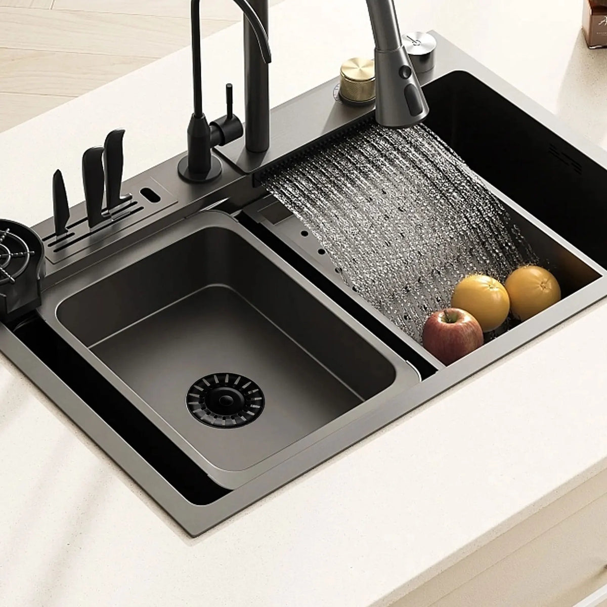 Kitchen Sink Strainer Stopper Stainless Steel Black Kitchen Basin Sink Strain Drainer Replacement Drain Waste Filter Floor Drain