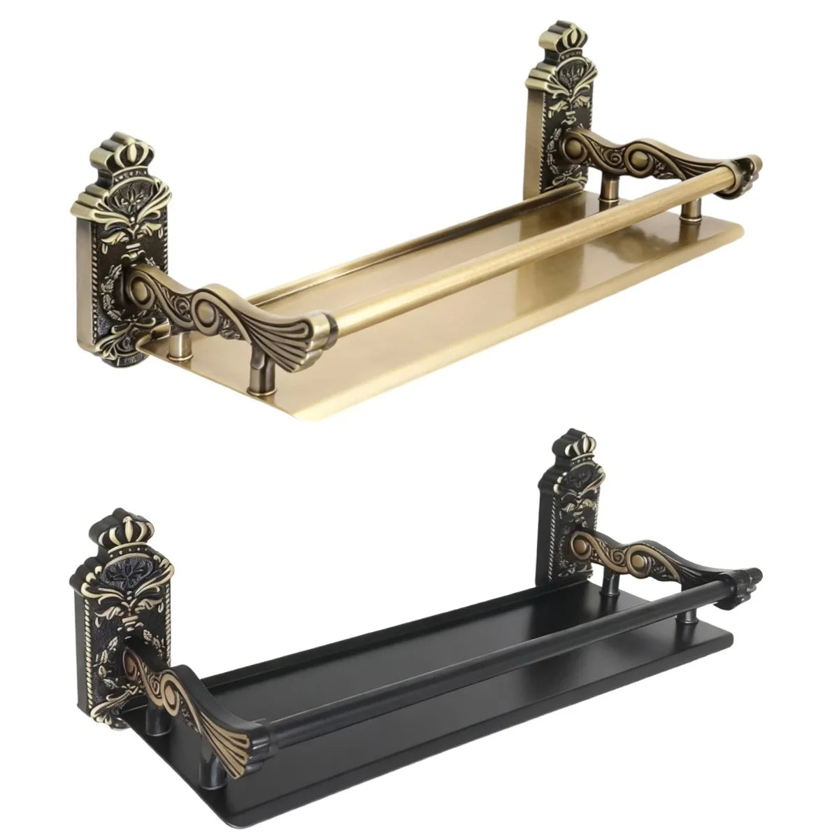 Bathroom Wall Shelves , Antique Bronze Shampoo Holder Bath Shelf Black Bathroom Hardware