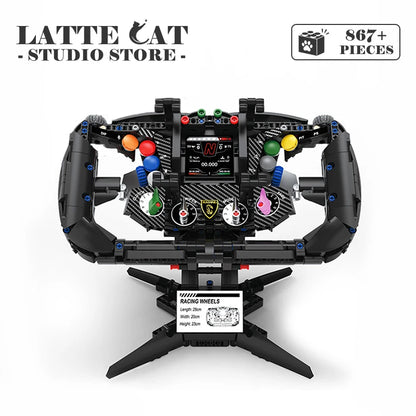 MOC Formula Racing Car Building Blocks Phone Stand Toys Creative Racer Steering Wheel Bricks DIY Model Home Decor Birthday Gifts