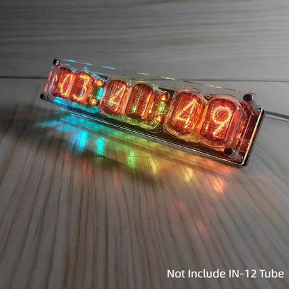 6-digit IN-12 neon tube clock,5VDC,premium version include remote control and LED lighting both versions not include neon tube